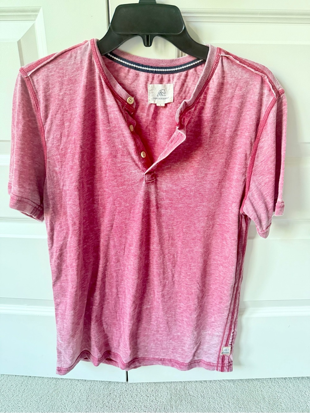 Surfside Supply Pink Short-Sleeve Henley